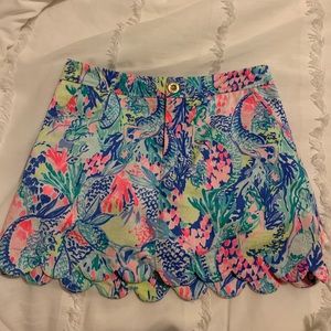 Lilly Pulitzer scalloped hem skirt in Mandevilla pink